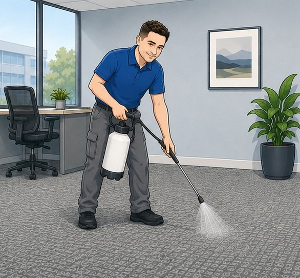 Commercial carpet pre-treatment process