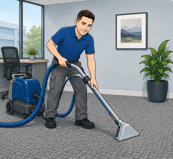Commercial carpet deep cleaning process