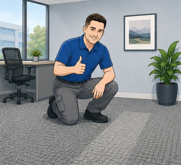Commercial carpet final review process
