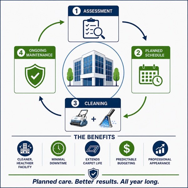 Commercial carpet maintenance program